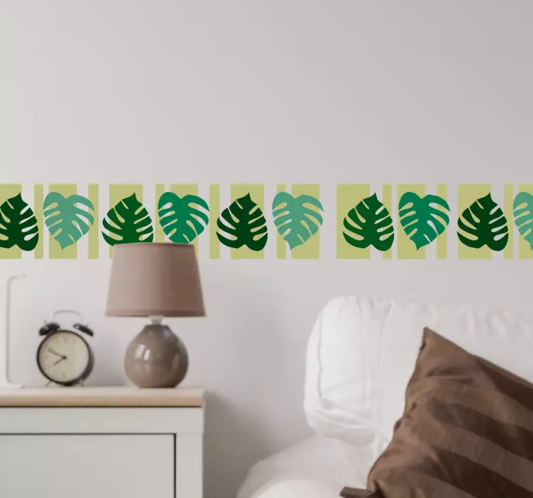 Monstera Deliciosa Border Plant Wall Sticker - TenStickers