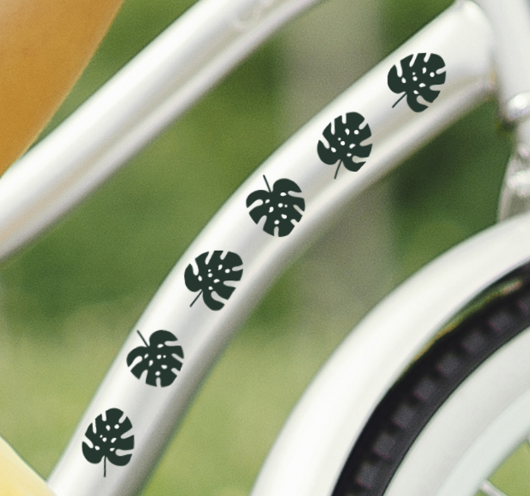Monstera leaves bike sticker - TenStickers
