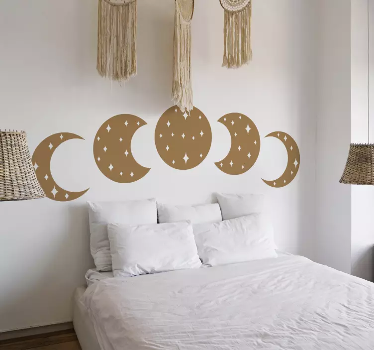 Moon phases bedroom wall sticker - TenStickers
