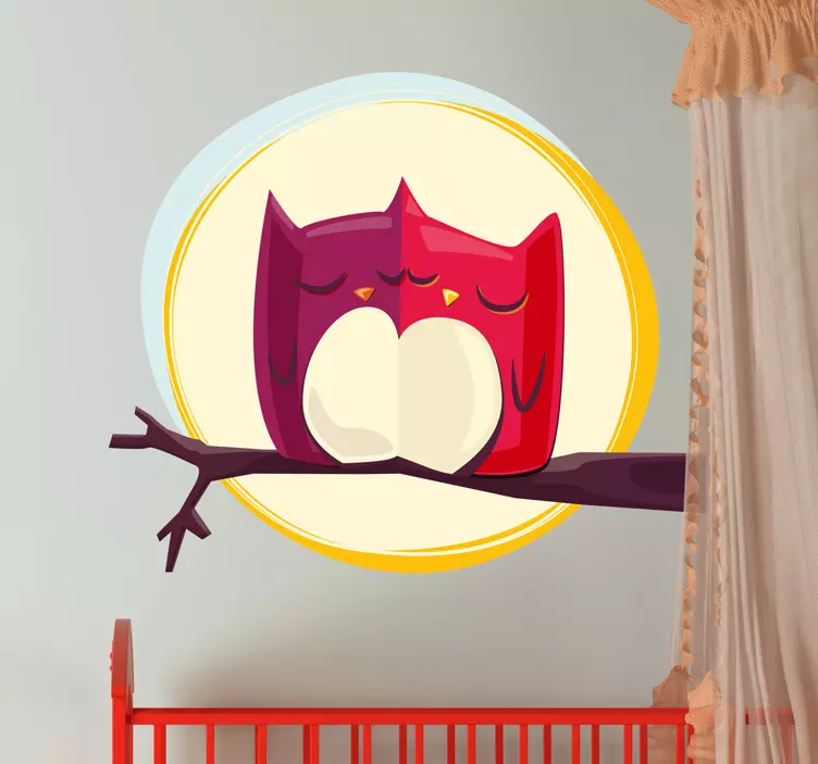 Moonlight Owls Kids Sticker - TenStickers