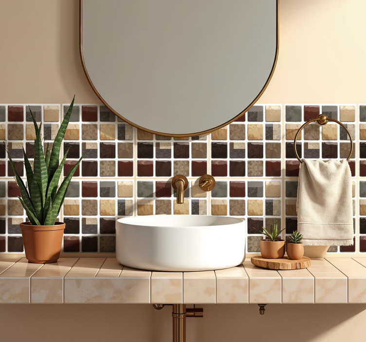 Mosaic style bathroom tile sticker - TenStickers