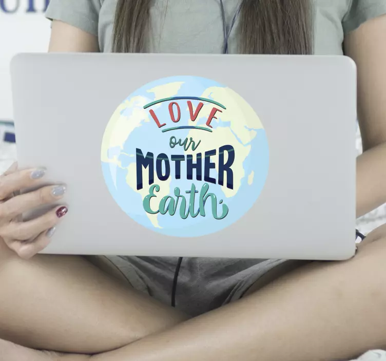 Mother Earth Embrace laptop sticker - TenStickers