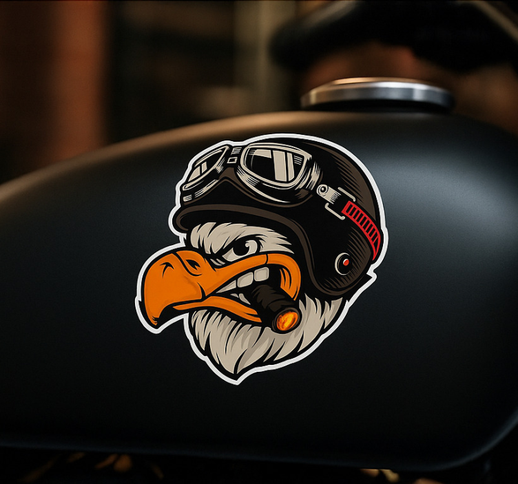 Motorbike sticker biker eagle mascot - TenStickers