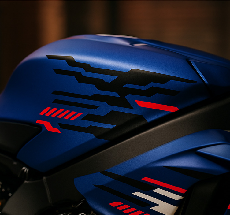 Motorbike sticker in black-red futuristic design - TenStickers