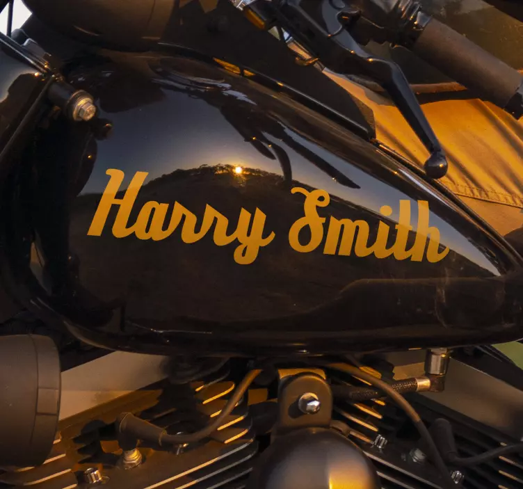 Calligraphic motorbike sticker personalised name - TenStickers
