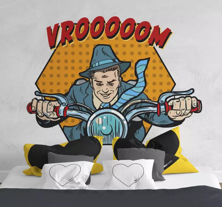 Motorcycle Rider Illustration video game sticker - TenStickers