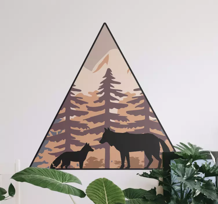 Mountain animal silhouettes animal wall sticker - TenStickers