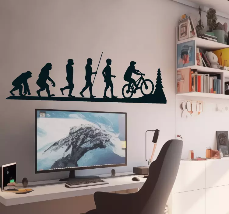 Mountain bike evolution teenage wall decal - TenStickers