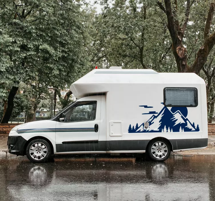 Mountain theme vibes campervan decal - TenStickers