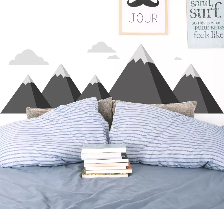 Mountains and clouds  wall sticker for bedroom - TenStickers