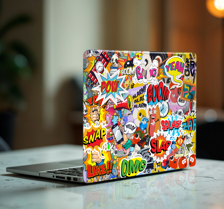 Multicolor bomb designs laptop sticker - TenStickers