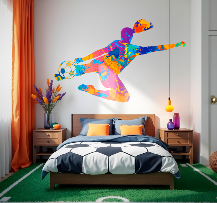 Multicolor player football sticker - TenStickers