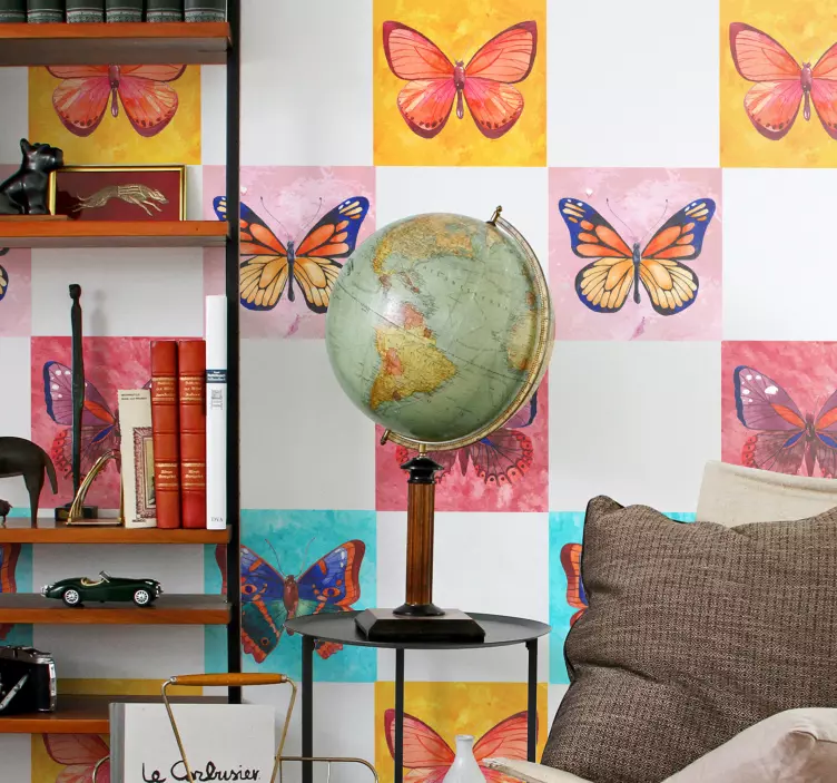 Multicolored butterflies  tile sticker - TenStickers