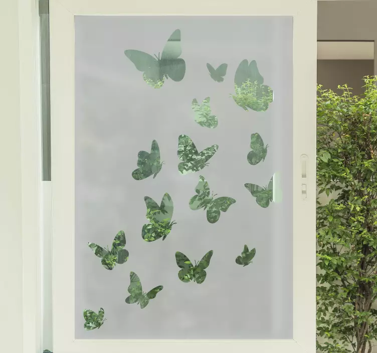 Multiple flying butterflies window sticker - TenStickers