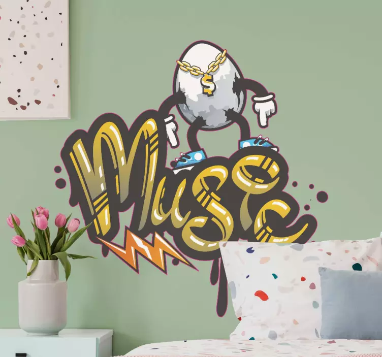 Urban Graffiti character on Music wall sticker - TenStickers
