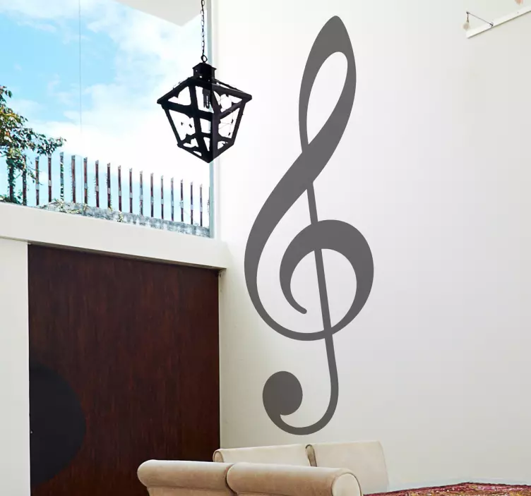 Clef Key Music Wall Sticker - TenStickers