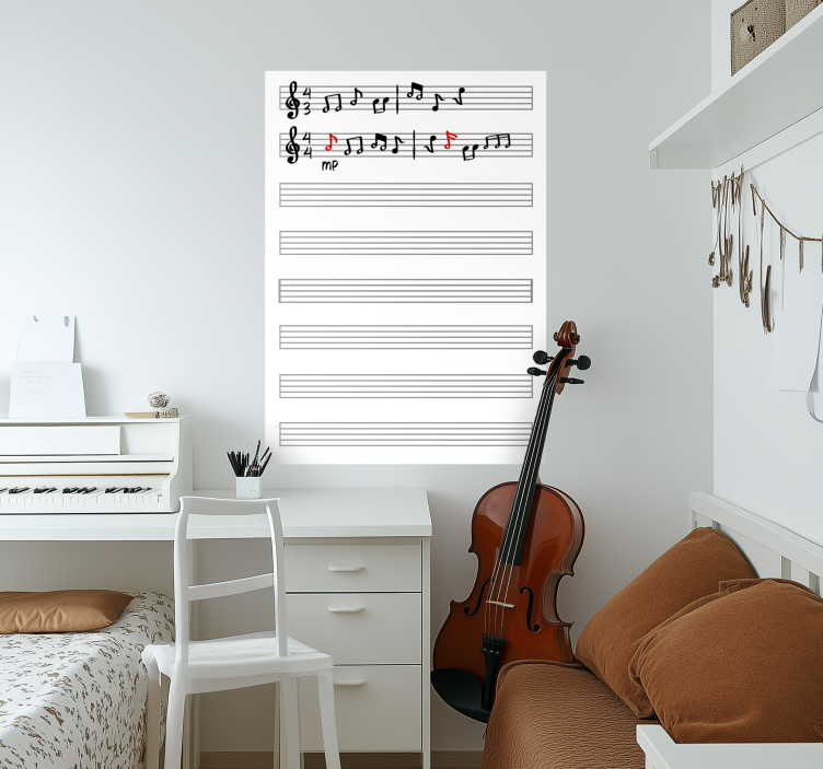 Whiteboard sheet for music wall sticker - TenStickers