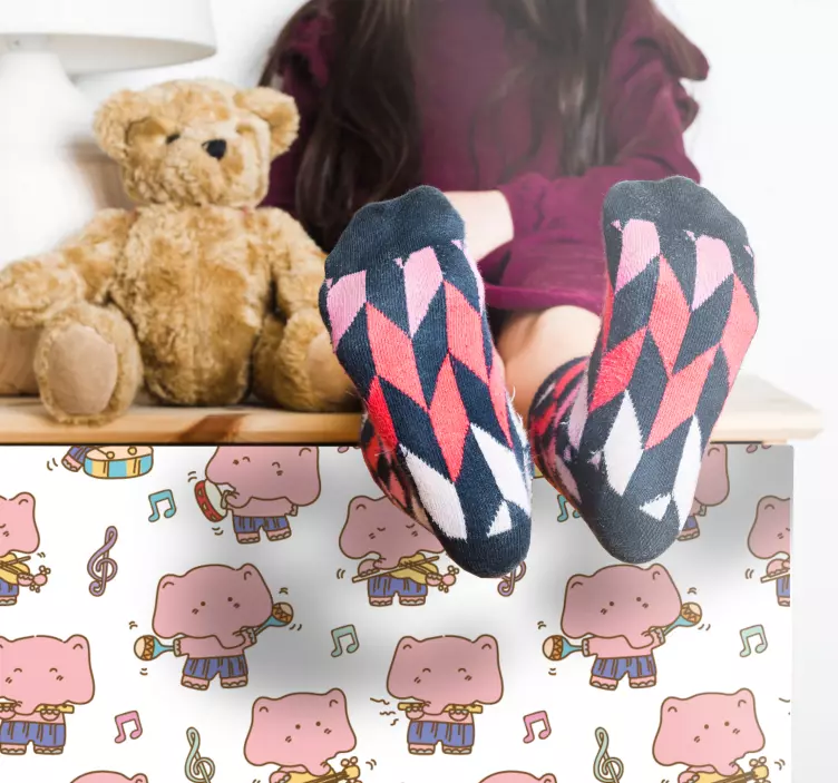 Musical Cartoon Characters wall sticker for kids - TenStickers