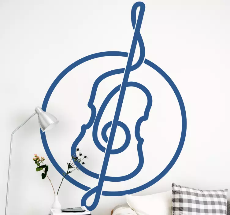 Musical violin design music sticker - TenStickers