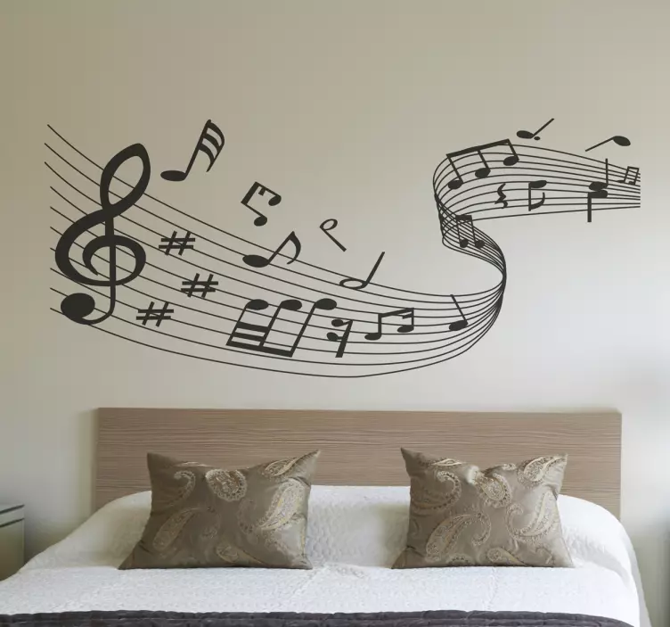 Fun Musical Notes Wall Decal - TenStickers