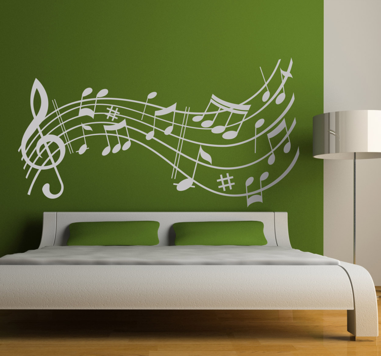 Musical score symphony wall sticker for bedroom - TenStickers