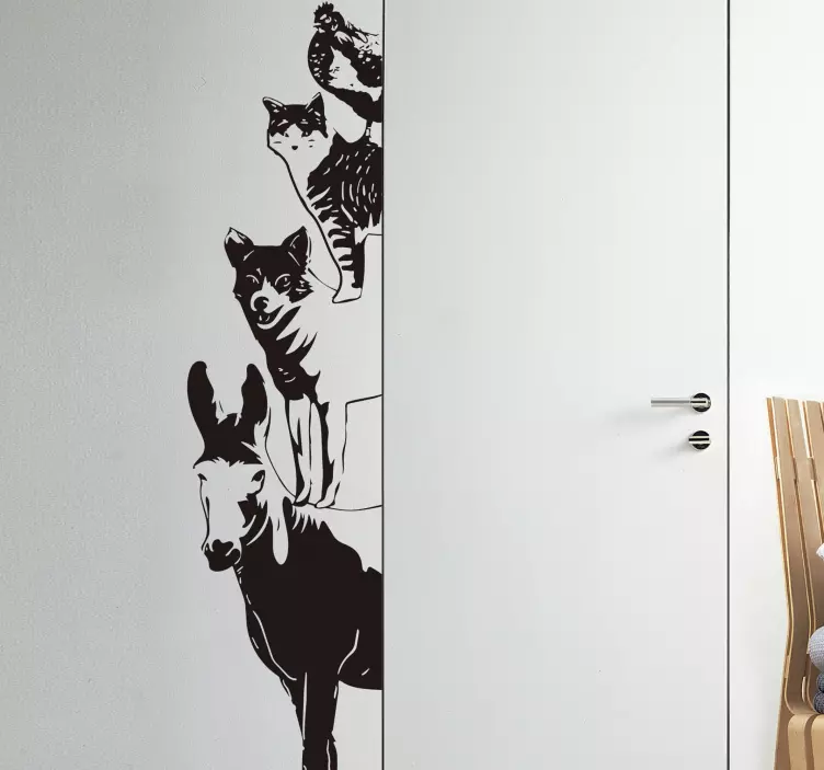 Musicians of Bremen animals door sticker - TenStickers