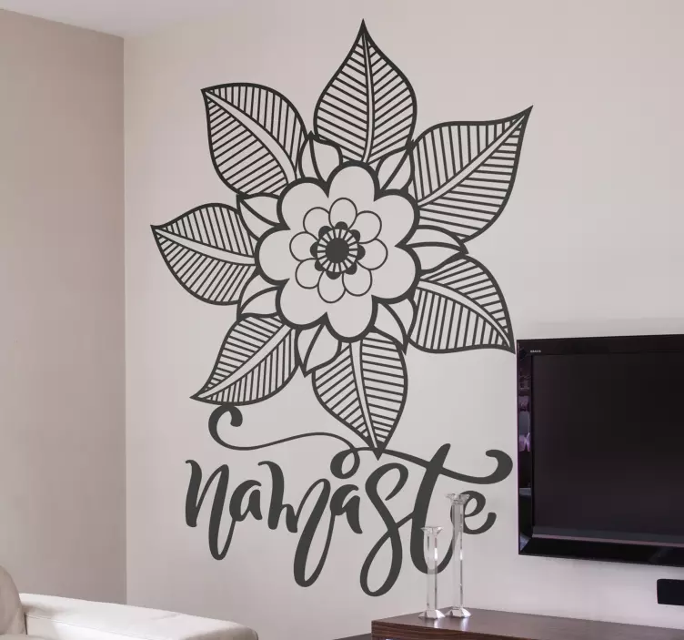 Namaste Flower Design wall sticker - TenStickers