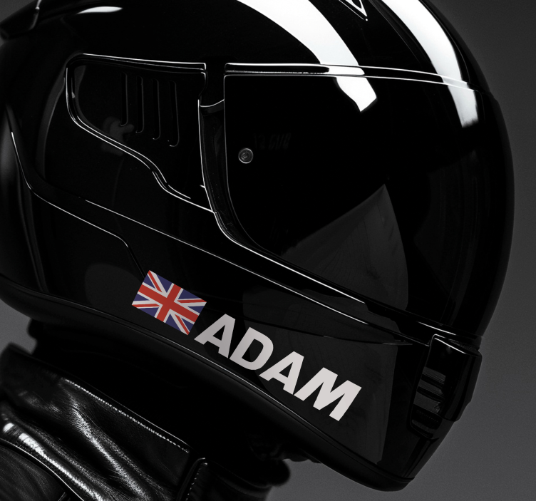 Name with flag design motorbike sticker - TenStickers