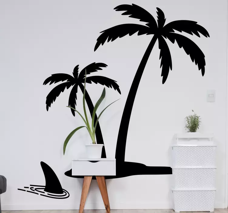 Nature wall sticker palm trees landscape - TenStickers