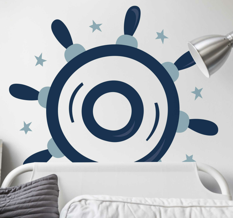 Nautical Steering Wheel Location sticker - TenStickers