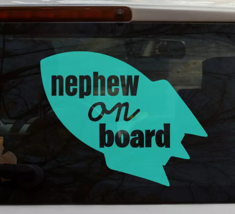 Nephew on spaceship baby on board sticker - TenStickers
