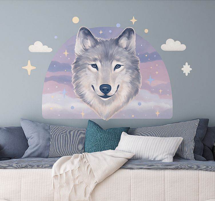 Night wolf spirit wall sticker for kids - TenStickers