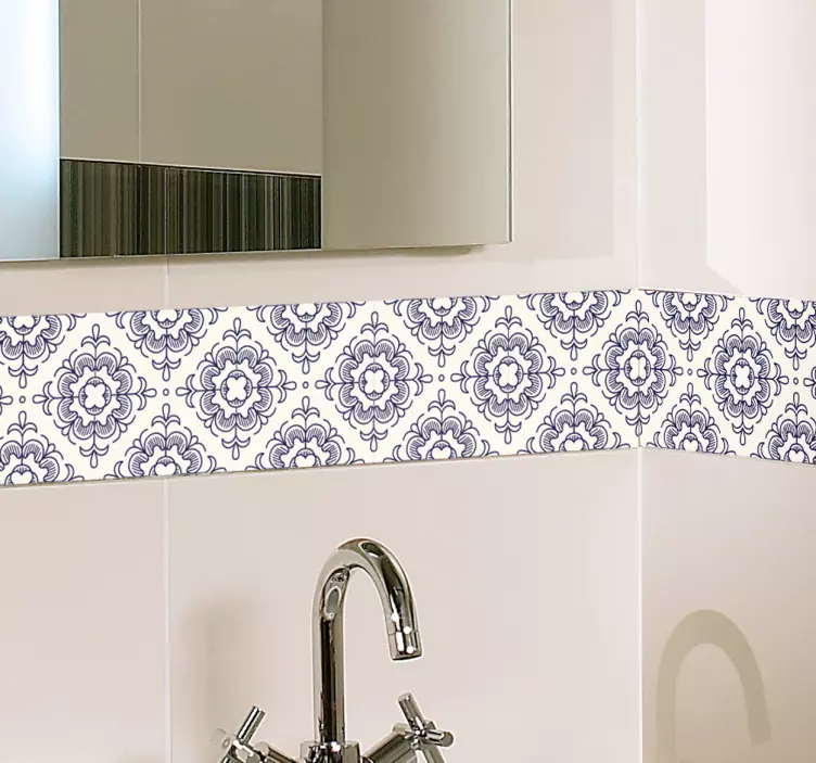 Vintage ornamental bathroom wall border decal - TenStickers