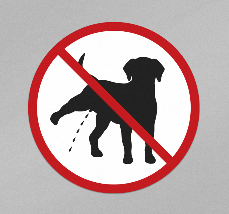 No dog peeing sign sticker - TenStickers
