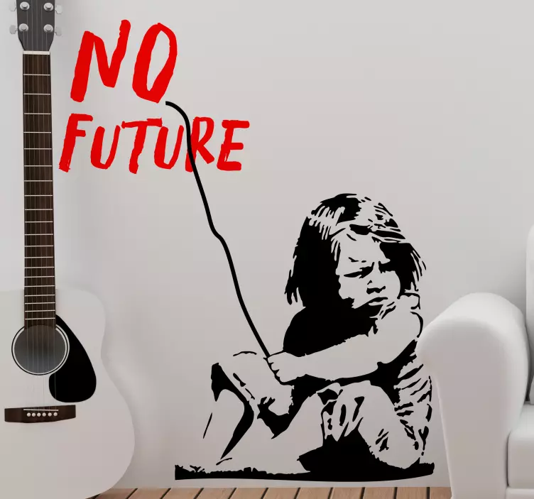 Banksy no future girl wall art sticker - TenStickers