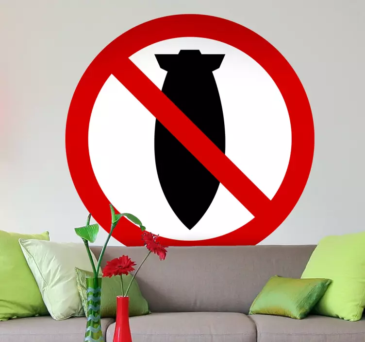 No More Bombs Wall Sticker - TenStickers