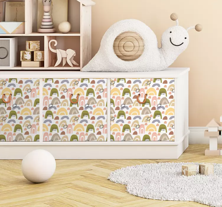 Nordic rainbow pattern furniture sticker - TenStickers