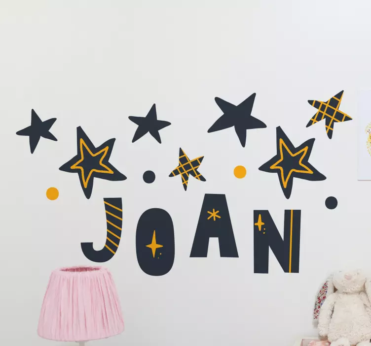 Nordic stars name personalized fairy tale decal - TenStickers