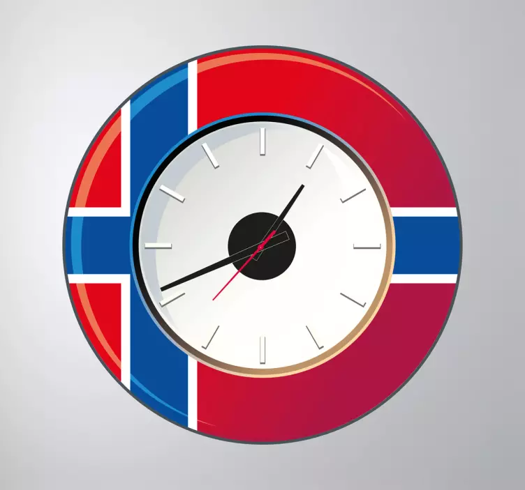 Norway Stick on Wall Clock - TenStickers