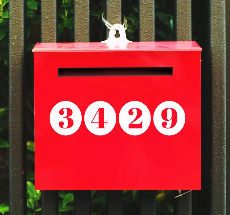 Numbers and dots custom address mailbox sticker - TenStickers