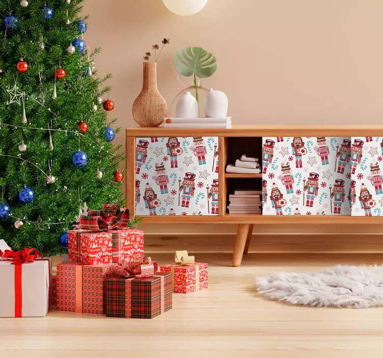 Nutcracker pattern christmas wall sticker - TenStickers