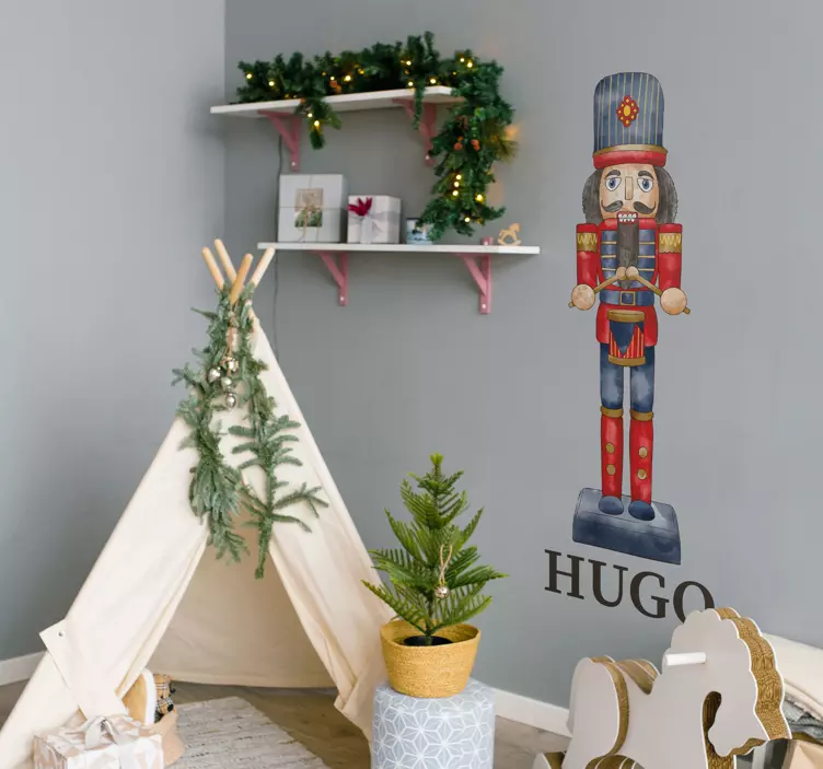 Nutcracker personalised christmas wall sticker - TenStickers
