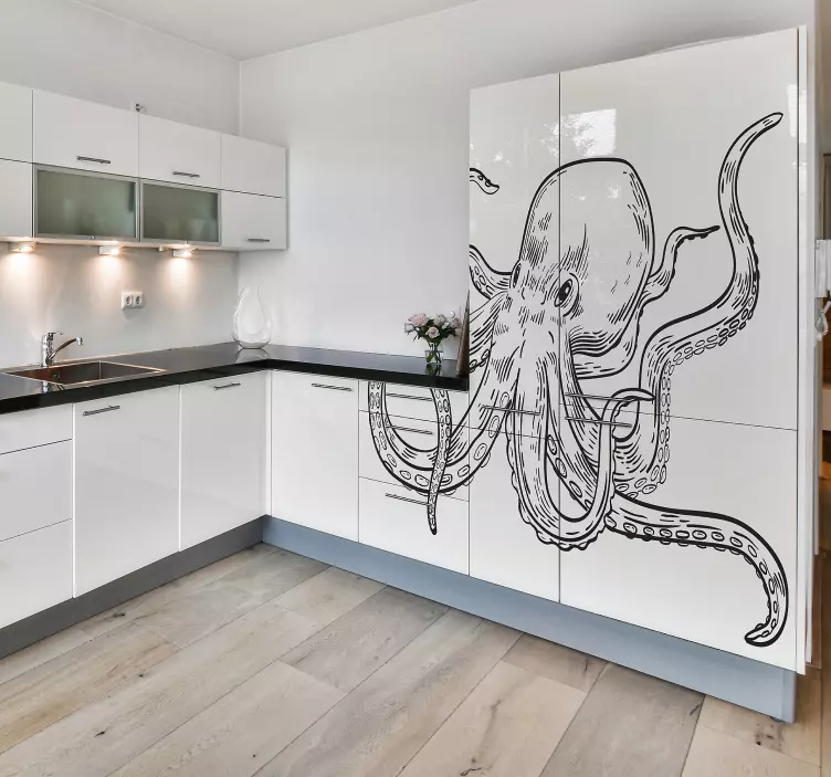 Octopus animal kitchen wall sticker - TenStickers