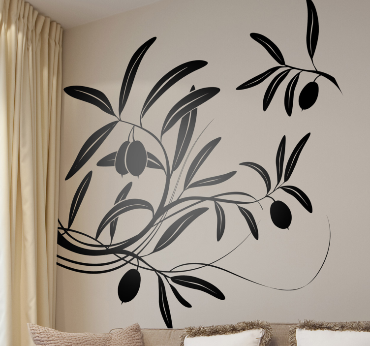 Olive branch plant wall sticker - TenStickers