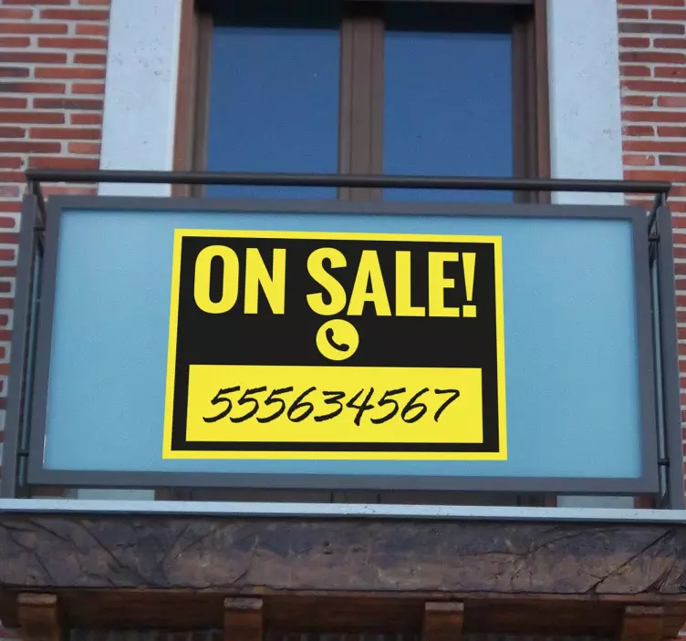 On Sale Sign Yellow Window Sticker - TenStickers