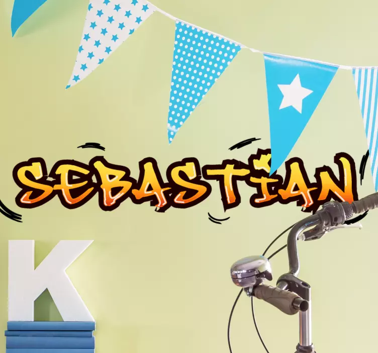 Orange and Yellow Graffiti urban sticker - TenStickers