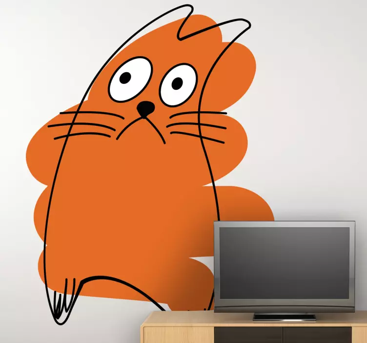 Orange Cat Character petsticker - TenStickers