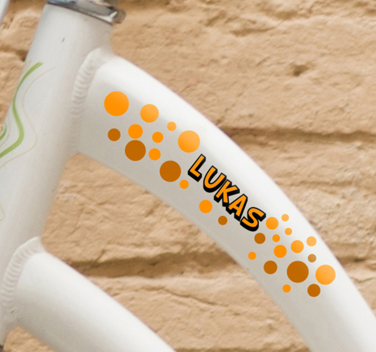 Orange circles customisable bike sticker - TenStickers