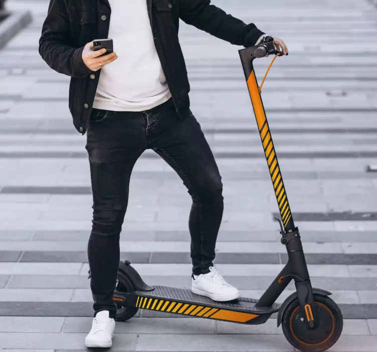 Orange Stripe Scooter Sticker - TenStickers