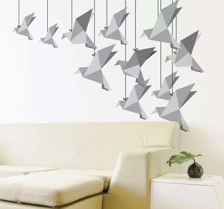 Origami Birds animal wall sticker - TenStickers